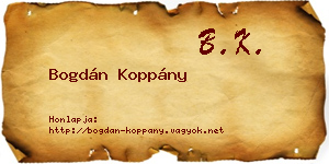 Bogdán Koppány névjegykártya